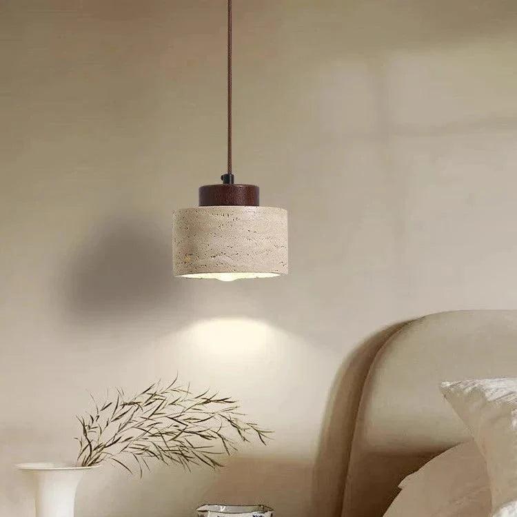 Ceiling Light Travertine Pendant Natural Stone Shade for Kitchen and Bedroom