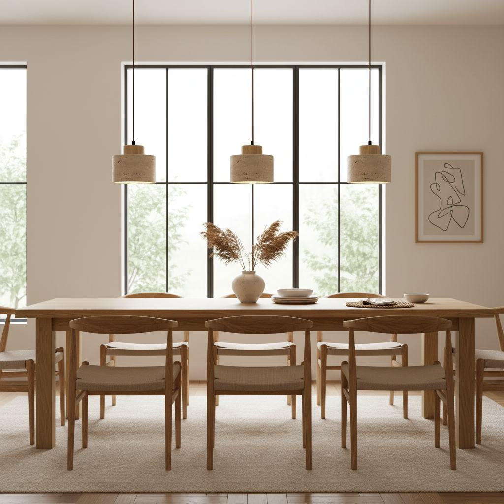 Ceiling Light Travertine Pendant Natural Stone Shade for Kitchen and Bedroom