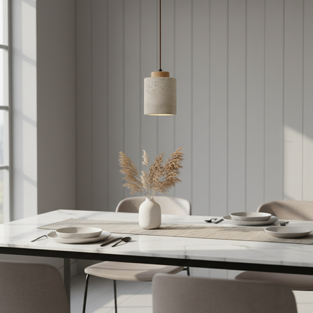 Ceiling Light Travertine Pendant Natural Stone Shade for Kitchen and Bedroom