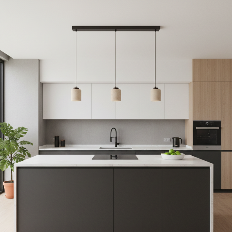 Ceiling Light Travertine Pendant Natural Stone Shade for Kitchen and Bedroom