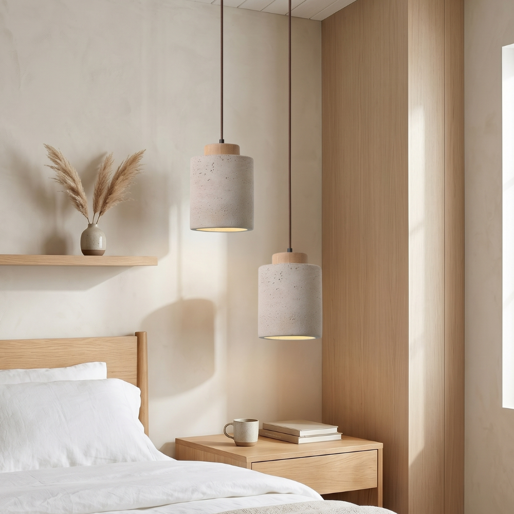 Ceiling Light Travertine Pendant Natural Stone Shade for Kitchen and Bedroom