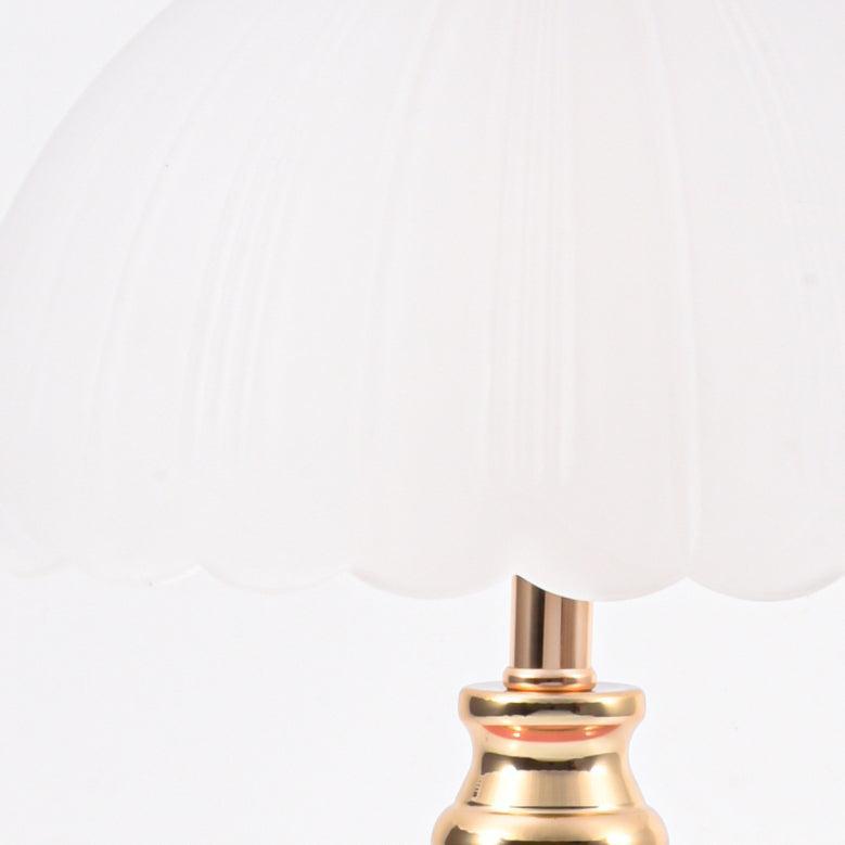 Lamps for Table Nordic Half Dome Bedside Light with Ceramic Base and Glass Shade