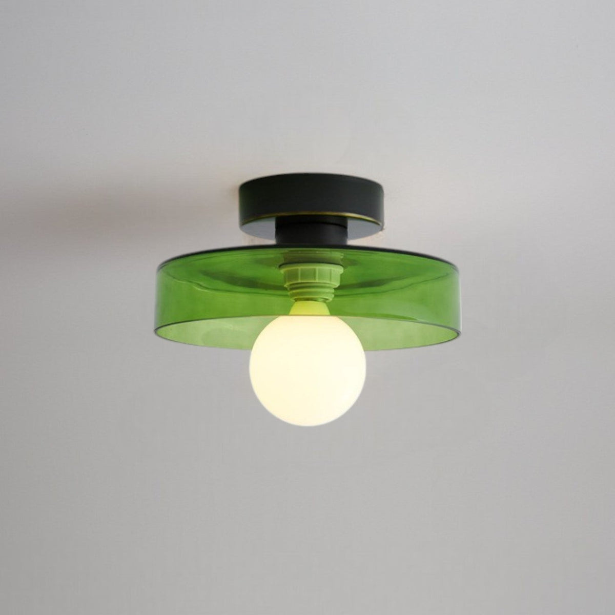 Ceiling Light Glass Pendant with Round Shade in Bauhaus Design for Living Room