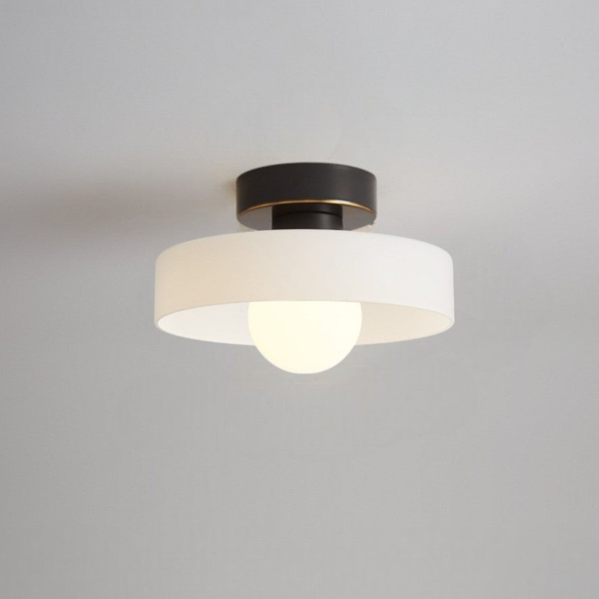 Ceiling Light Glass Pendant with Round Shade in Bauhaus Design for Living Room
