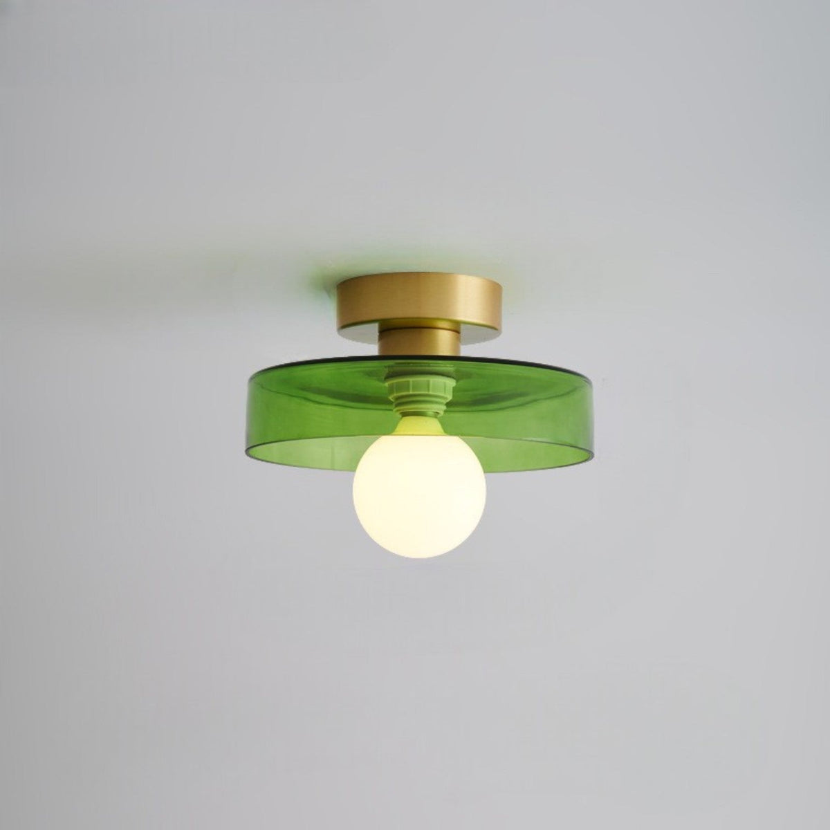 Ceiling Light Glass Pendant with Round Shade in Bauhaus Design for Living Room