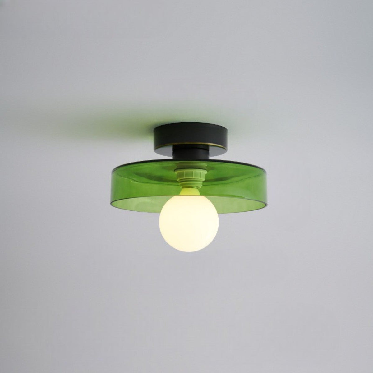 Ceiling Light Glass Pendant with Round Shade in Bauhaus Design for Living Room