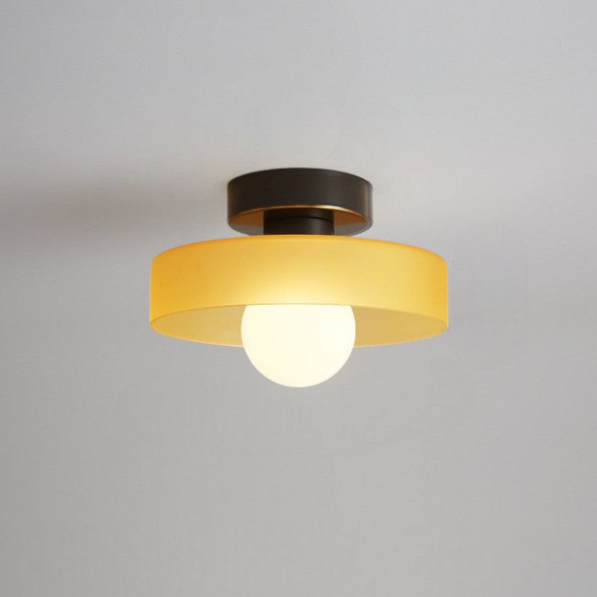 Ceiling Light Glass Pendant with Round Shade in Bauhaus Design for Living Room