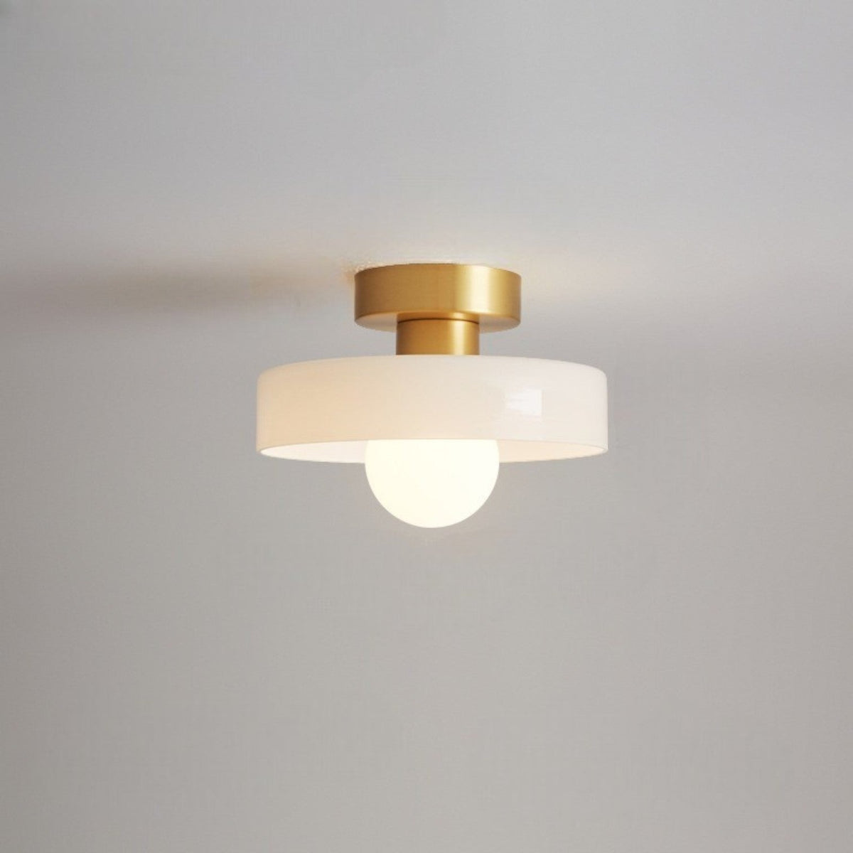 Ceiling Light Glass Pendant with Round Shade in Bauhaus Design for Living Room