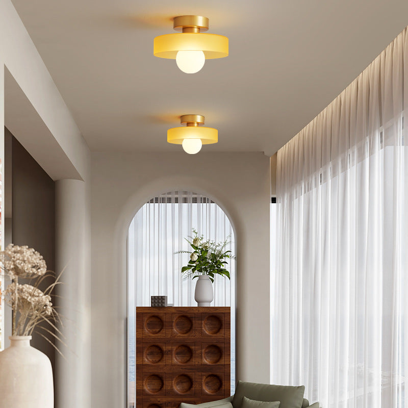 Ceiling Light Glass Pendant with Round Shade in Bauhaus Design for Living Room