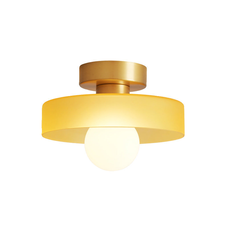 Ceiling Light Glass Pendant with Round Shade in Bauhaus Design for Living Room
