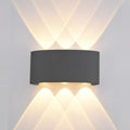 Wall Light Up Down LED Outdoor Lamp in Sandblasted Black Aluminium 3000K Warm