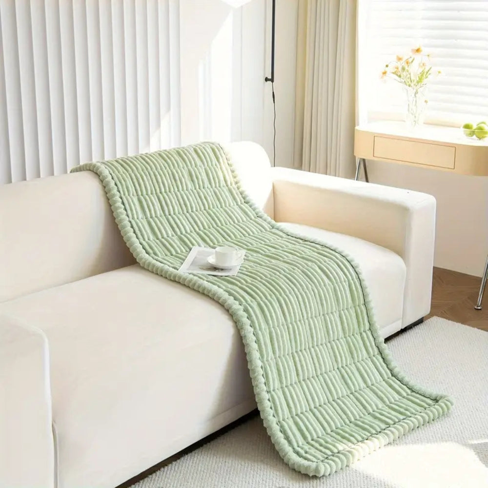 Sofa Couch Cover Plush with Pleated Edges and Thick Soft Pile for Living Room