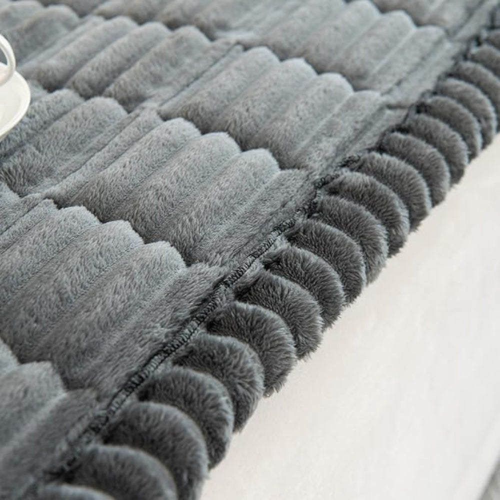 Sofa Couch Cover Plush with Pleated Edges and Thick Soft Pile for Living Room