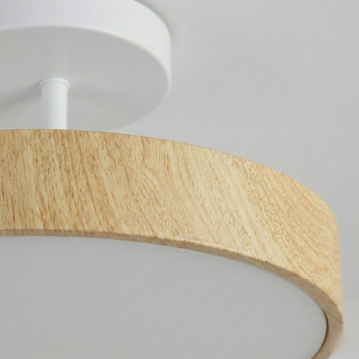 Ceiling Light Round Japanese Minimalist Drum Shade in Wood for Living Room