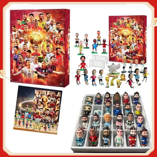 Advent Calendar Soccer 24 Day Christmas Countdown Set with Toys for Kids
