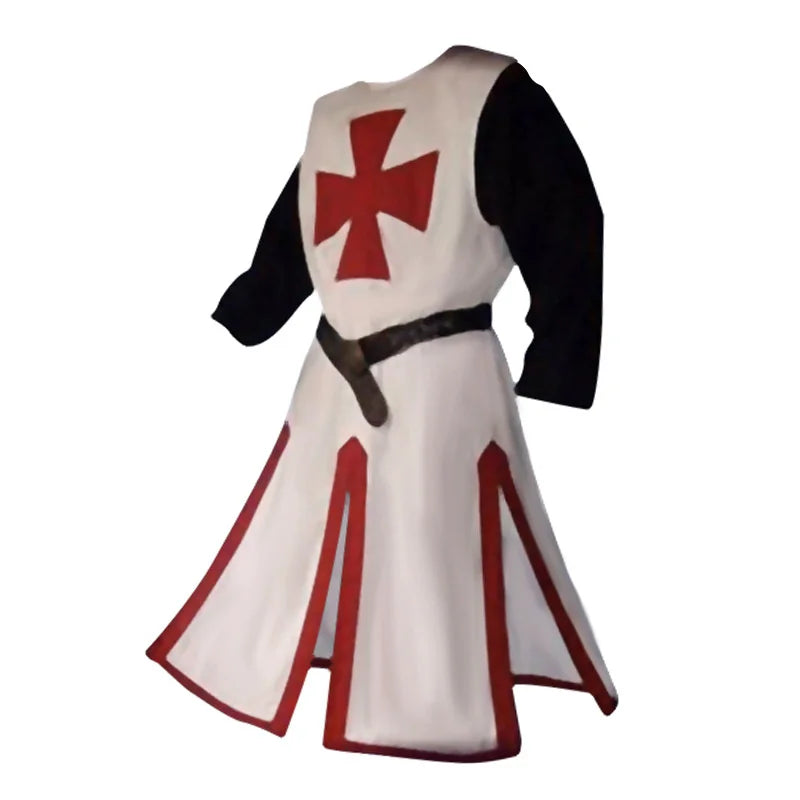 Halloween Costumes Knights Templar Crusader Cosplay Set with Authentic Tunic and Cape
