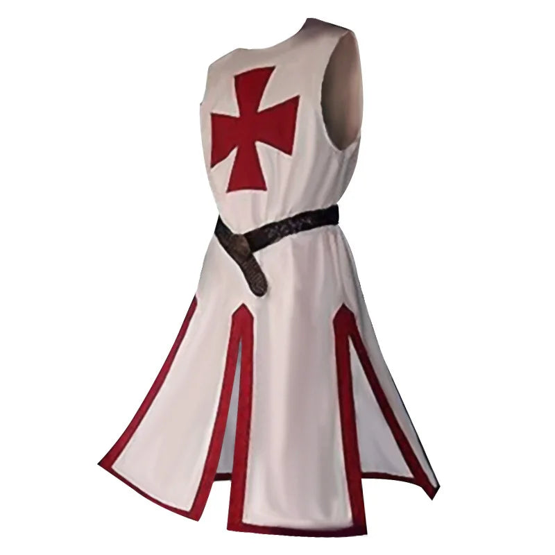 Halloween Costumes Knights Templar Crusader Cosplay Set with Authentic Tunic and Cape