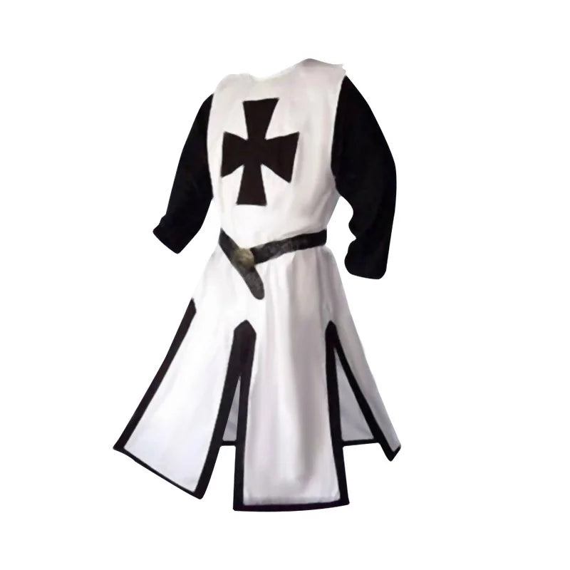 Halloween Costumes Knights Templar Crusader Cosplay Set with Authentic Tunic and Cape