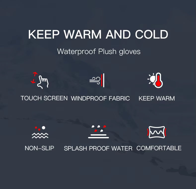 Winter Gloves Thermal Touchscreen Windproof Water Resistant Unisex for Cycling