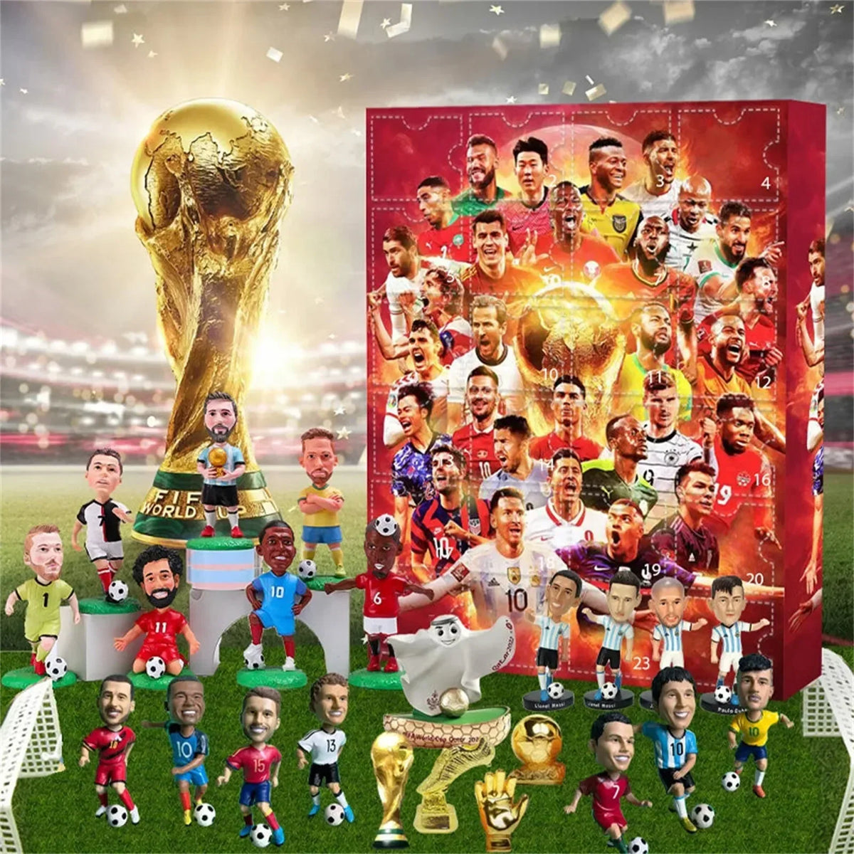 Advent Calendar Soccer 24 Day Christmas Countdown Set with Toys for Kids