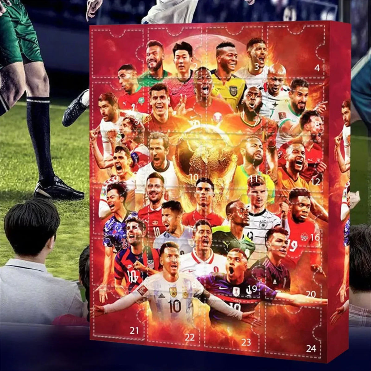 Advent Calendar Soccer 24 Day Christmas Countdown Set with Toys for Kids