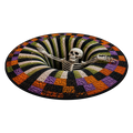 Halloween Rugs 3D Vortex Floor Mat with Skeleton and Ghost Illusion for Hallway