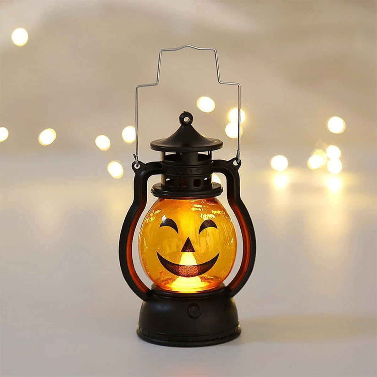 Halloween Pumpkin Decorations LED Lantern Light with Ghost Oil Lamp Styling for Tabletops