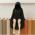 Halloween Decorations Masked Woman Statue Sculpted Desktop Ornament for Mantels and Entryways