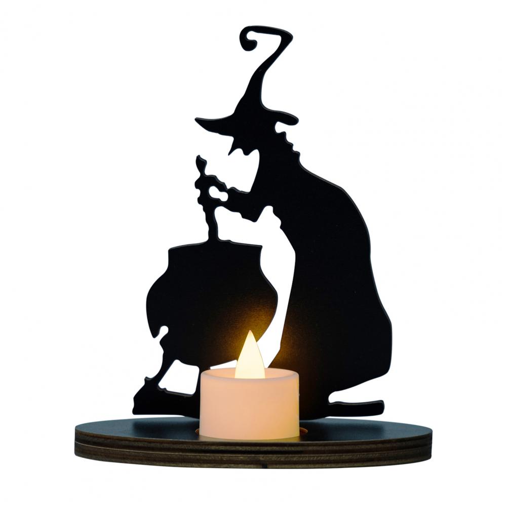 Halloween Decorations for Table Wooden Witch Ornament Standing Accent for Mantels and Shelves