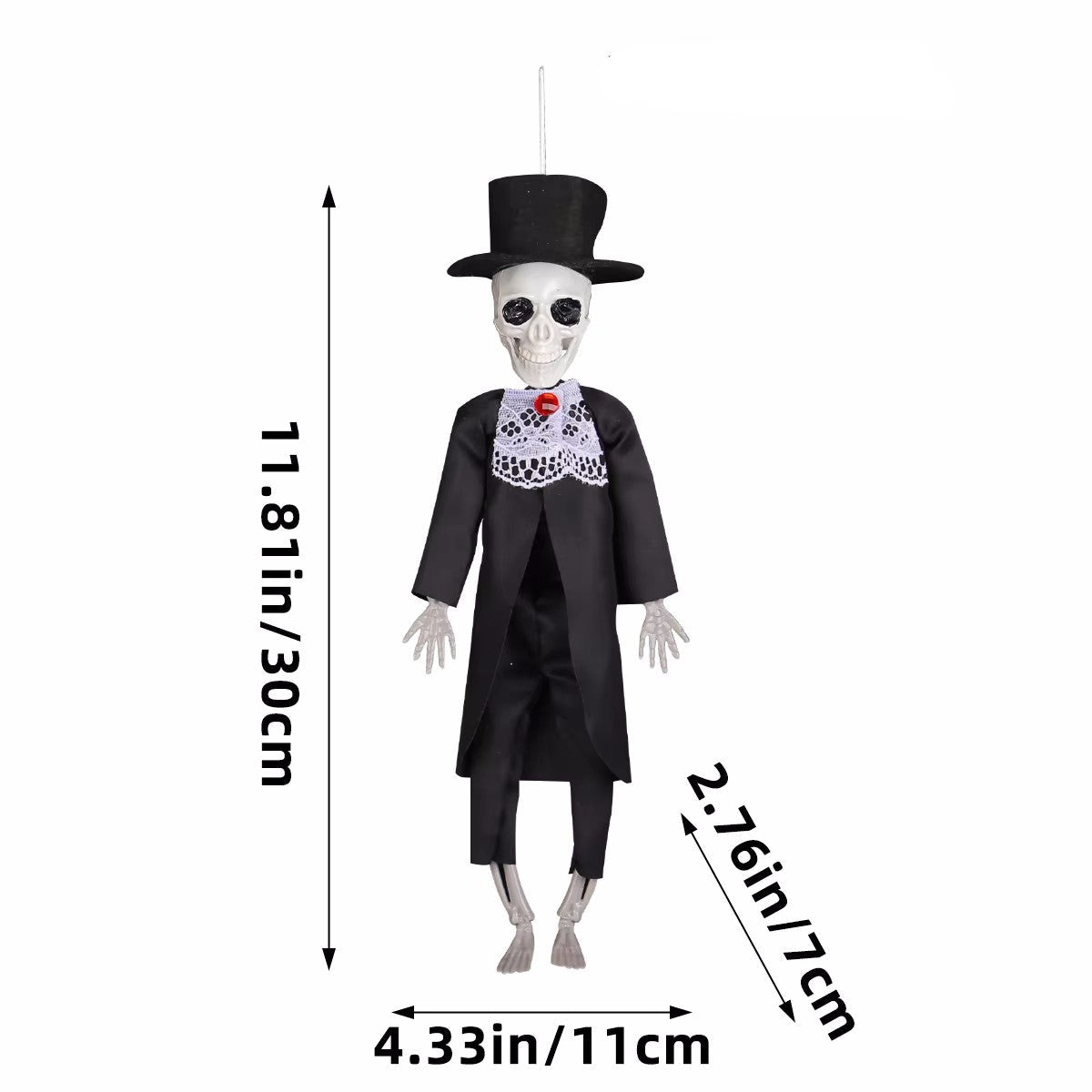 Halloween Party Decorations Hanging Skeleton Bride and Groom Prop with Corded Top