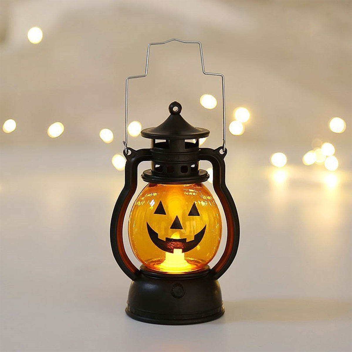 Halloween Pumpkin Decorations LED Lantern Light with Ghost Oil Lamp Styling for Tabletops