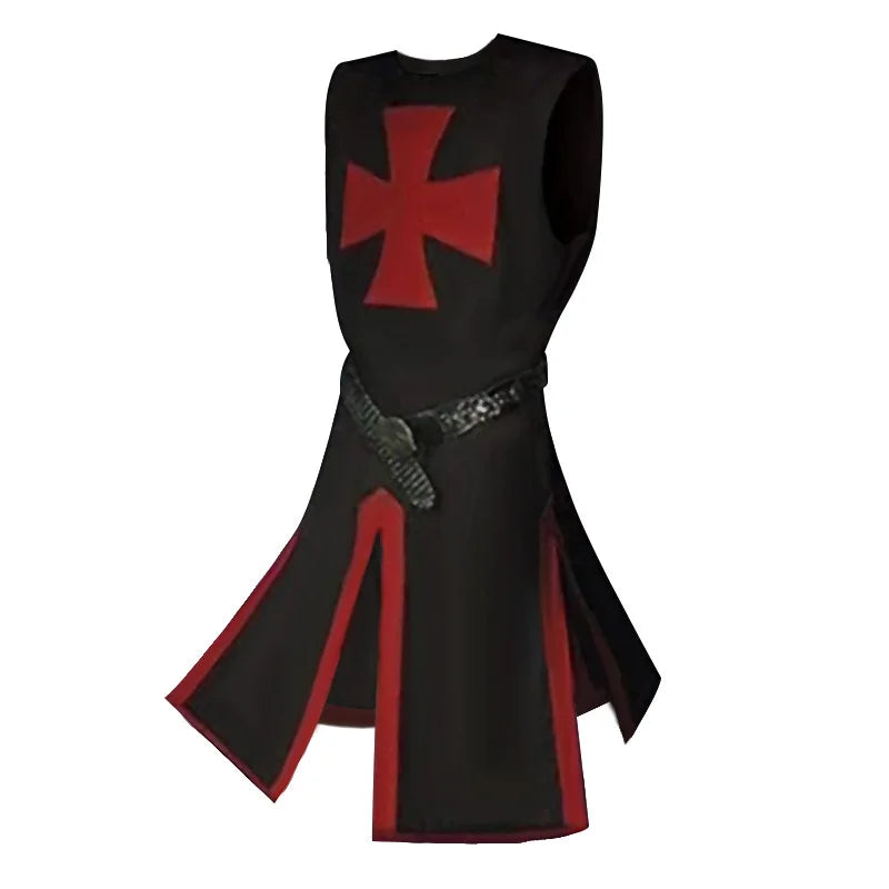 Halloween Costumes Knights Templar Crusader Cosplay Set with Authentic Tunic and Cape