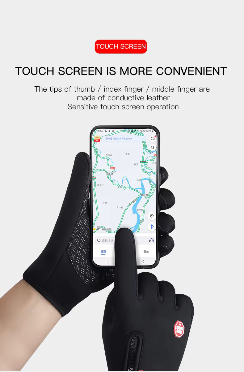 Winter Gloves Thermal Touchscreen Windproof Water Resistant Unisex for Cycling