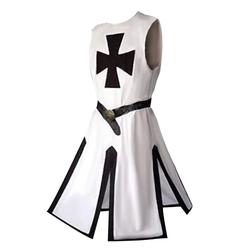 Halloween Costumes Knights Templar Crusader Cosplay Set with Authentic Tunic and Cape