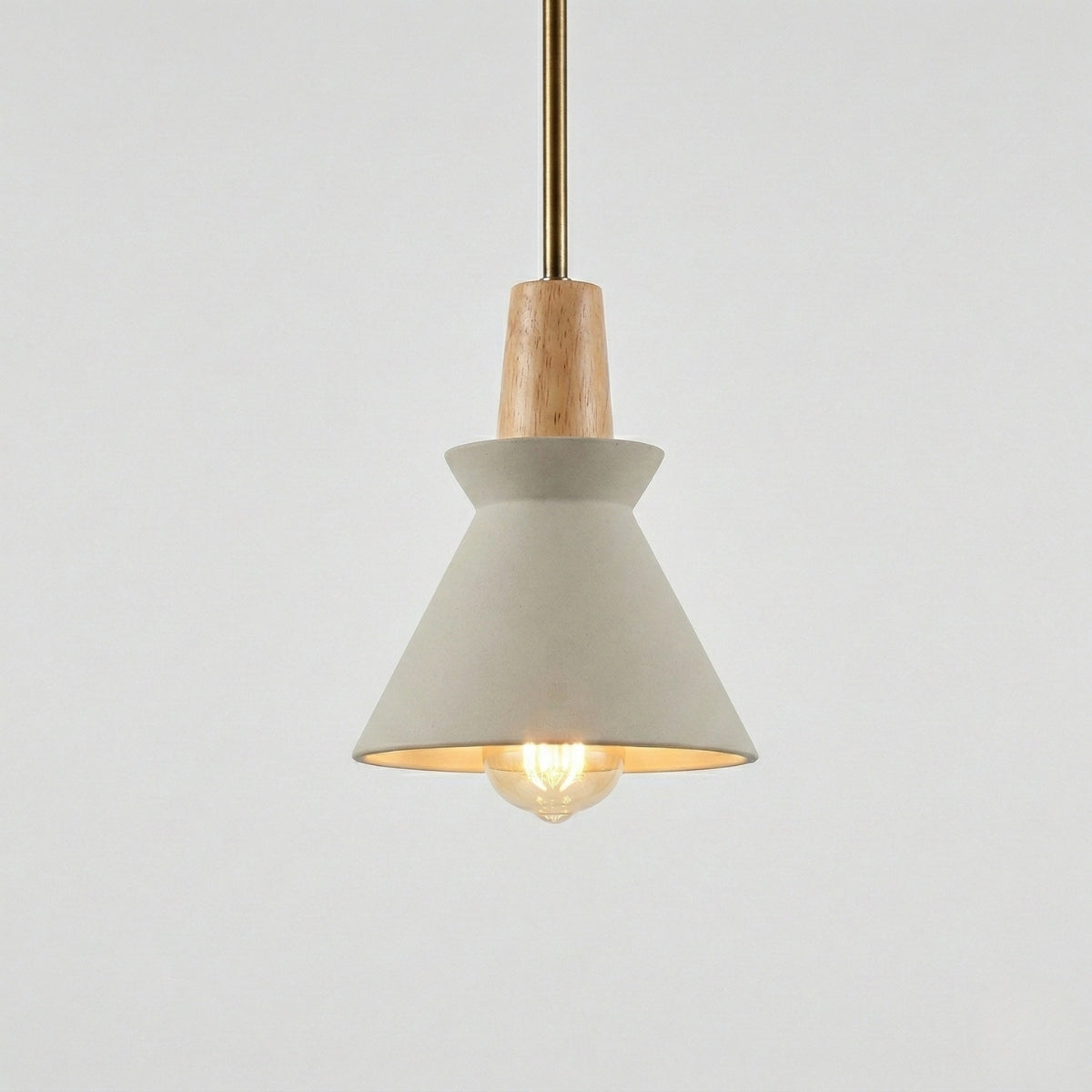 Pendant Light Scandinavian Conical Cement Shade Hanging Lamp for Dining Room