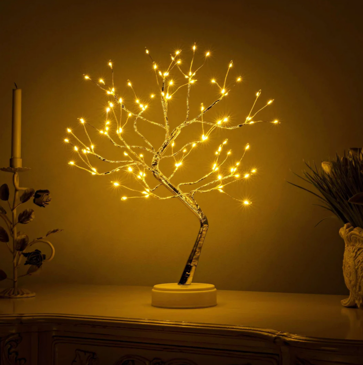 Bedside Lamp Cordless Rechargeable Light Tree for Reading and Living Room