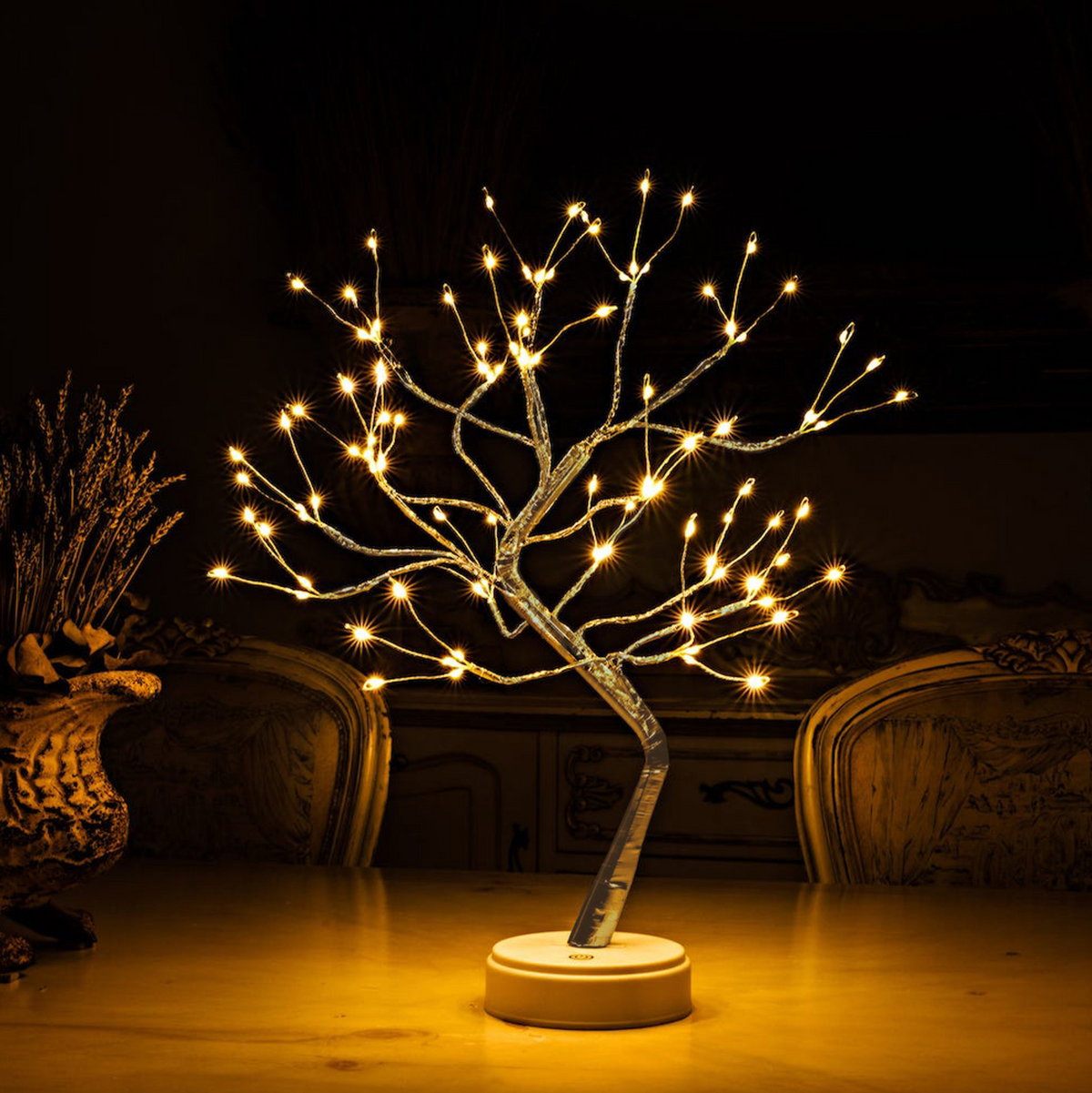 Bedside Lamp Cordless Rechargeable Light Tree for Reading and Living Room
