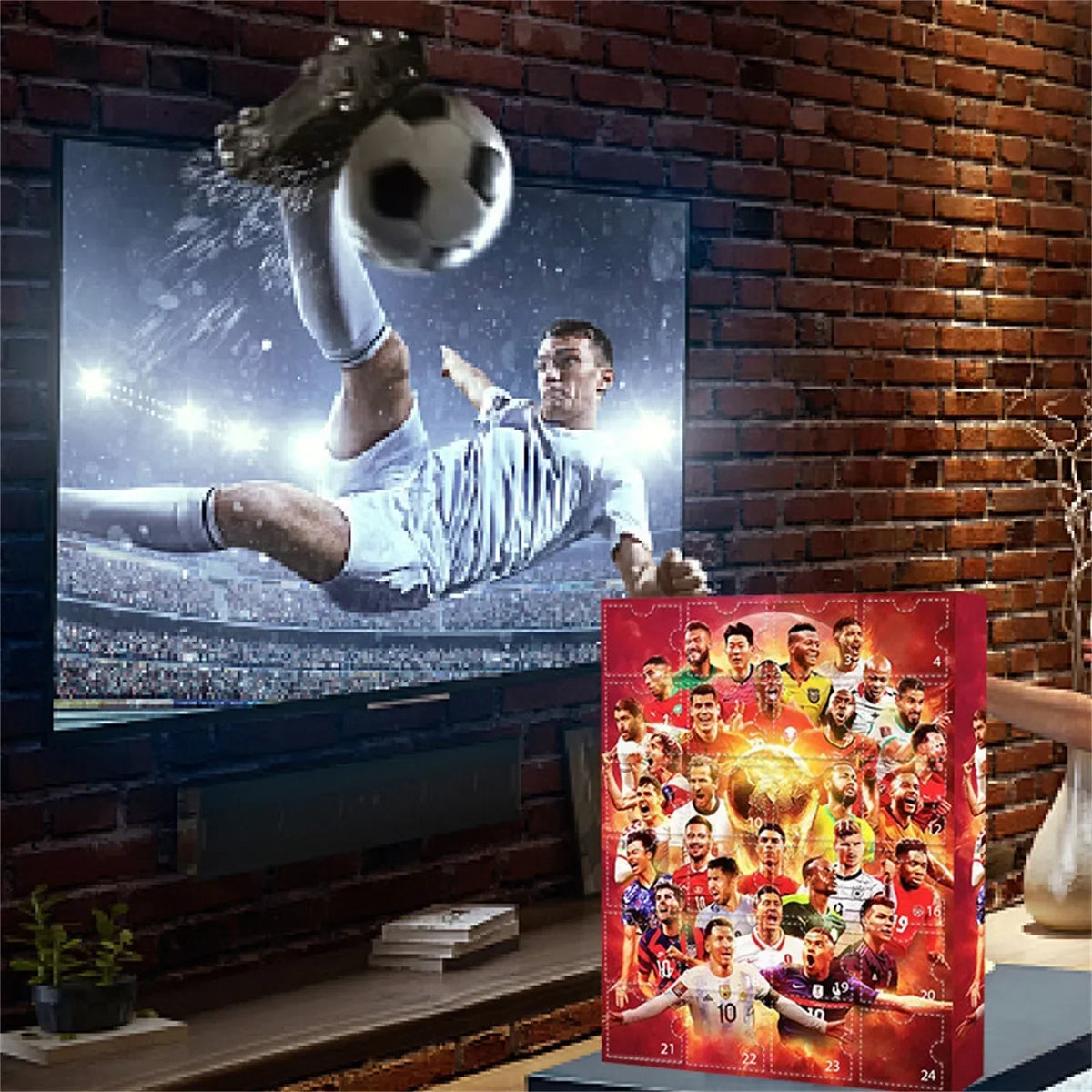 Advent Calendar Soccer 24 Day Christmas Countdown Set with Toys for Kids