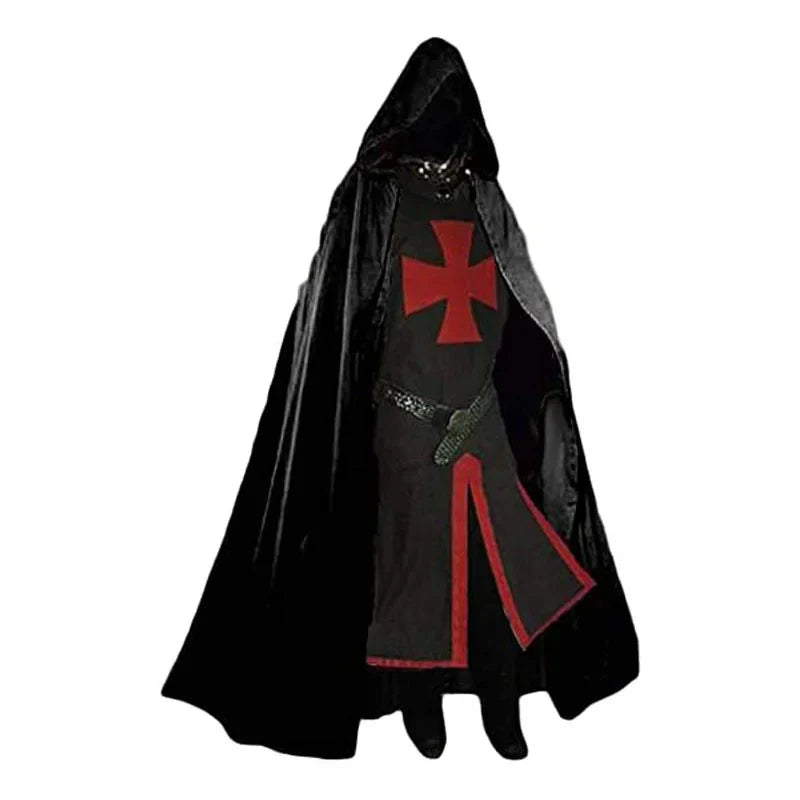 Halloween Costumes Knights Templar Crusader Cosplay Set with Authentic Tunic and Cape