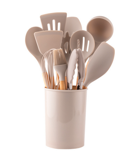 Kitchen Cooking Utensils Silicone Set 12 Piece Heat Resistant Tools with Soft Grip