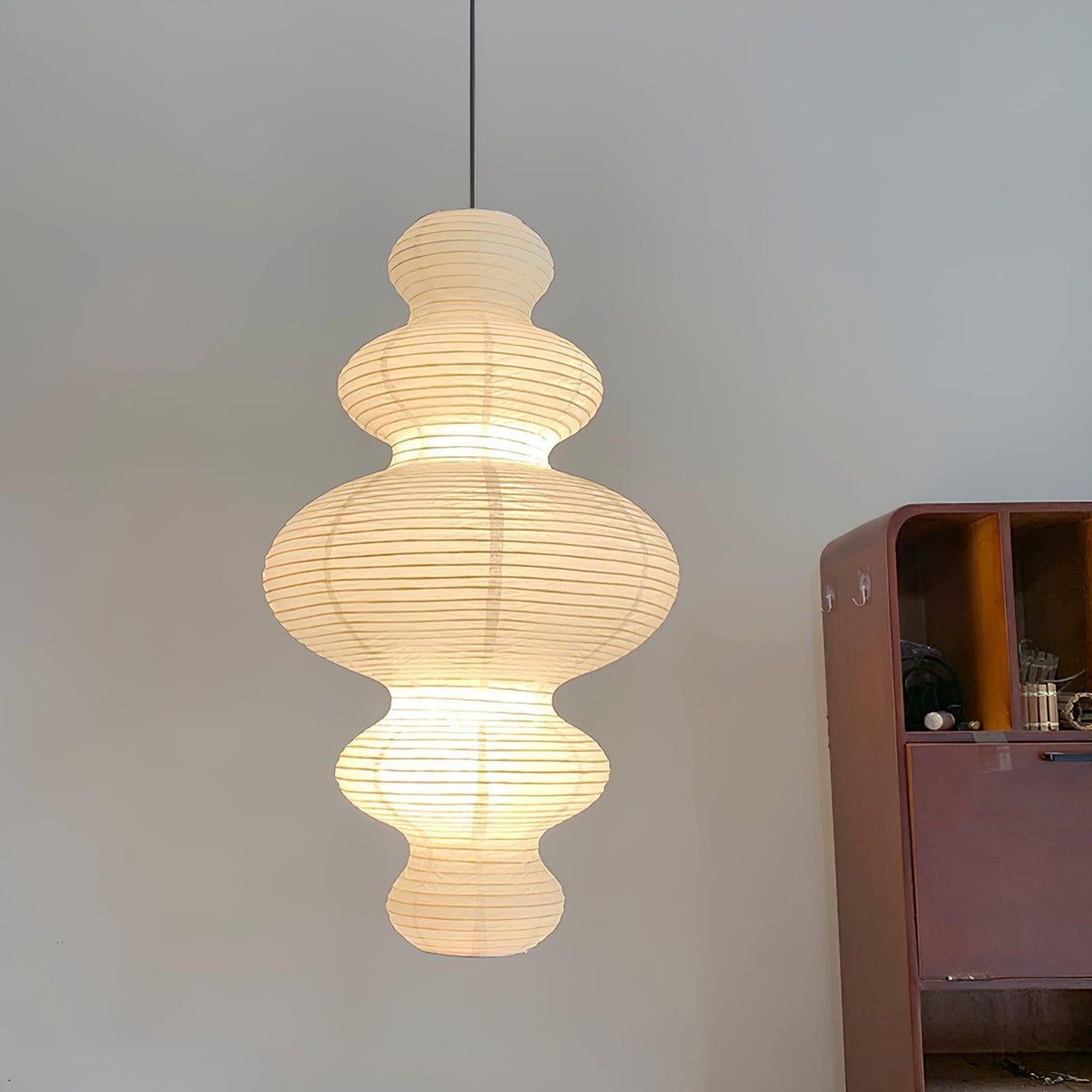 Pendant Light Rice Paper Shade 47 cm Wide for Kitchen Dining and Living Room