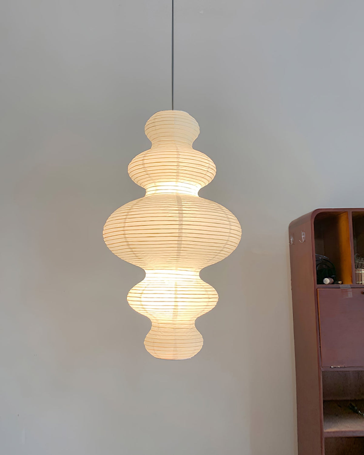 Pendant Light Rice Paper Shade 47 cm Wide for Kitchen Dining and Living Room