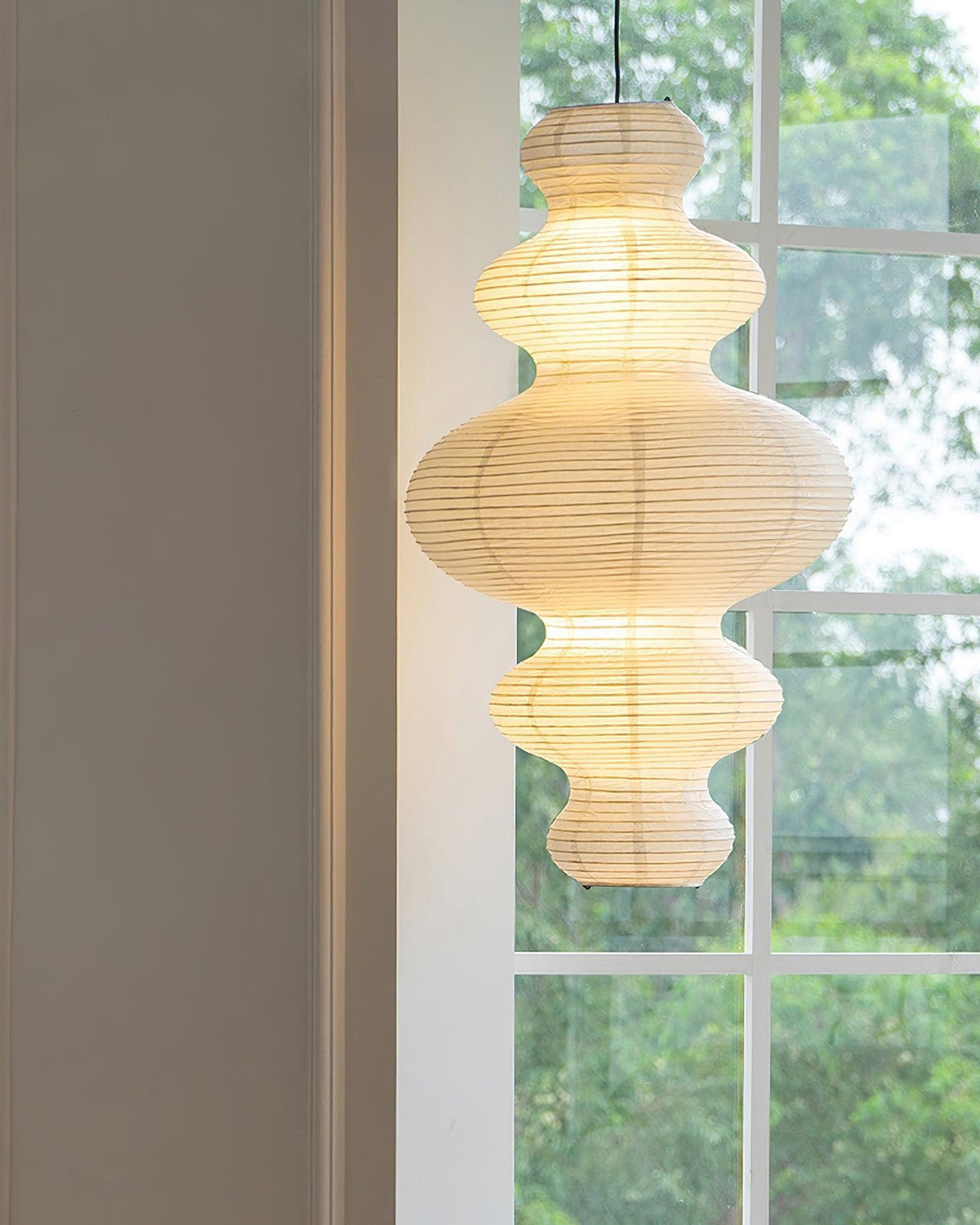 Pendant Light Rice Paper Shade 47 cm Wide for Kitchen Dining and Living Room