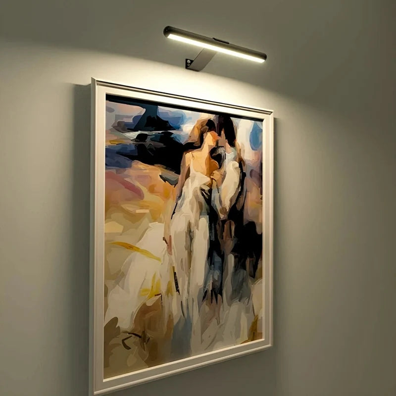 Wall Light Cordless Picture Lamp for Artwork with Rechargeable Battery and Slim Arm