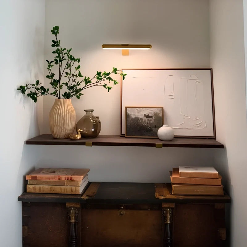 Wall Light Cordless Picture Lamp for Artwork with Rechargeable Battery and Slim Arm