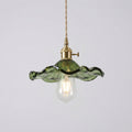 Pendant Light Vintage Flower Glass Shade Hanging Lamp with Warm White Glow