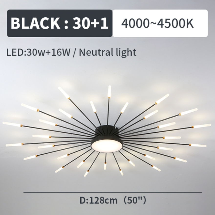 Ceiling Light LED Flush Mount with Fireworks Burst Design for Living Room and Bedroom
