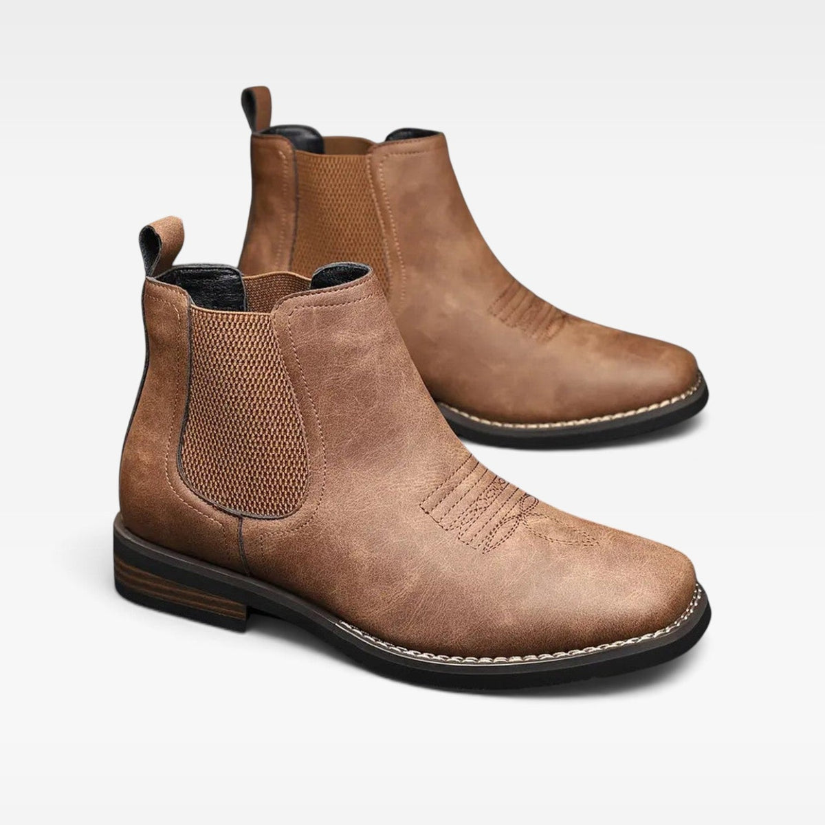 Orthopedic Chelsea Boots for Men with Contoured Footbed and Elastic Side Panels