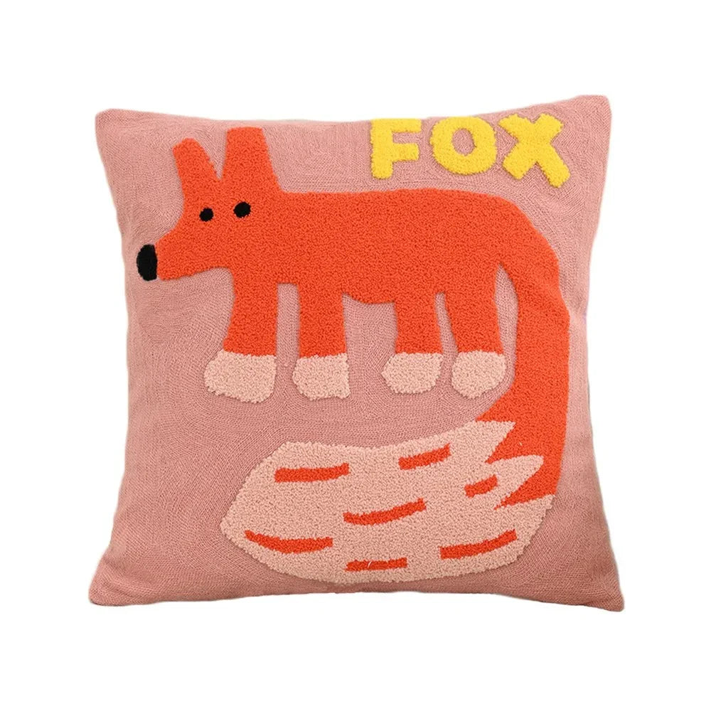 Decorative Throw Pillow Covers for Sofa with Nordic Animal Embroidery and Cushion Design
