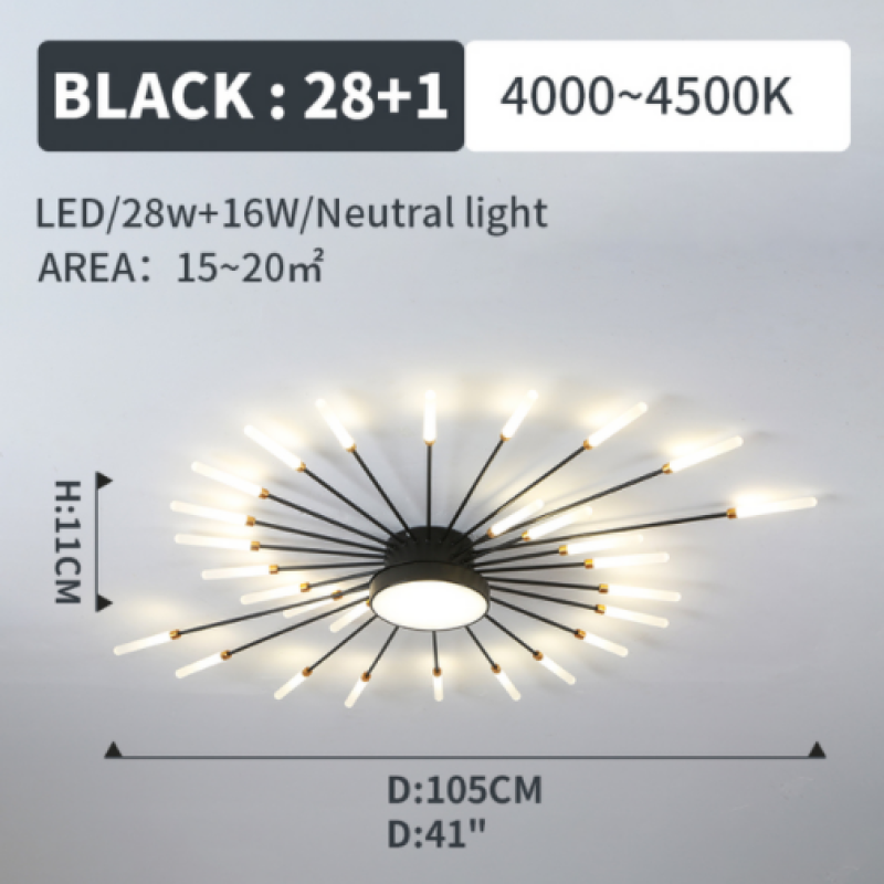 Ceiling Light LED Flush Mount with Fireworks Burst Design for Living Room and Bedroom
